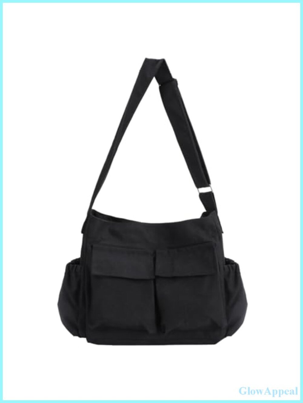 Thickened Canvas Messenger Bag Large Crossbody Hobo Tote with Laptop Compartment